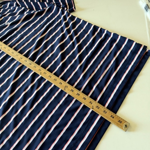 FootJoy x Blackstone GC Navy Blue Striped Performance Golf Polo Mens XL Stretch - Picture 7 of 8